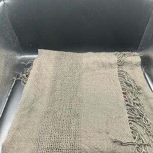 Brunello Cucinelli Taupe Cashmere Scarf with Fringe